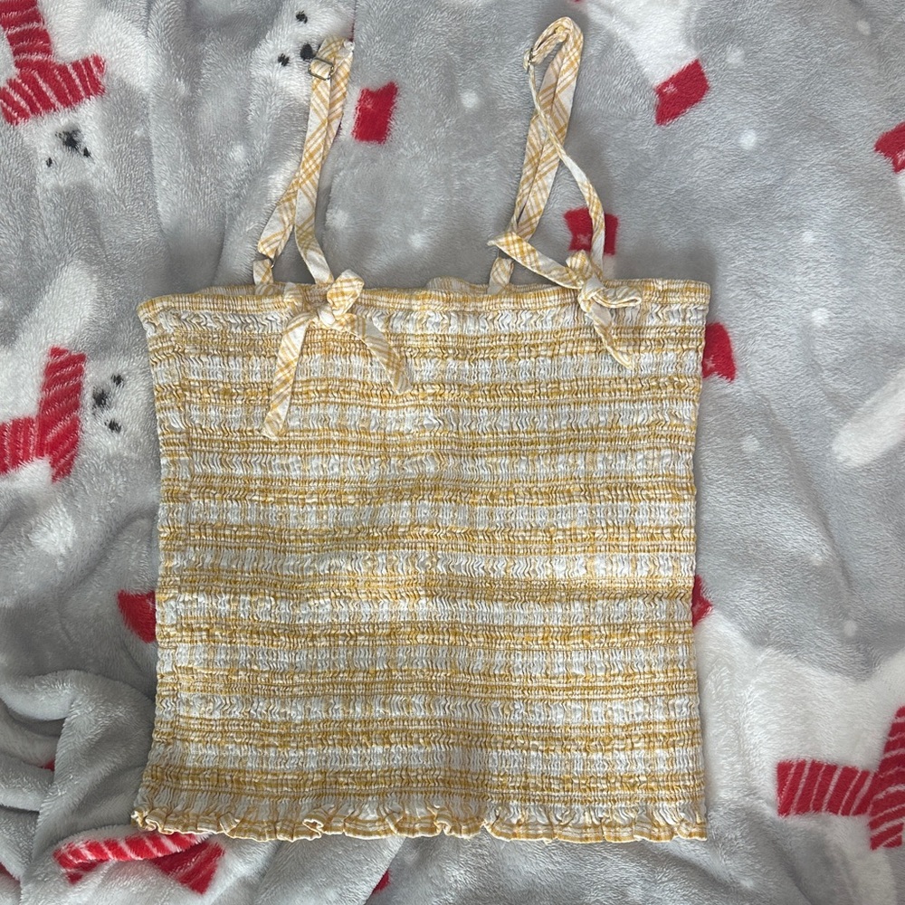 Forever 21 Yellow and White Plaid Camisole